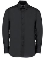 Kustom Kit Maßgeschneidertes Popeline-Hemd Schwarz/Weiß – Black