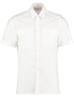 Kustom Kit Pilot Hemd Kurzarm Baumwollmix für Herren, White 37 (S/14H), K133 – Bild 3
