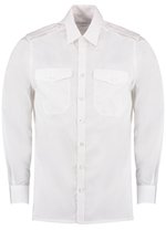 Kustom Kit Pilotenshirt mit Brusttaschen für Herren, White 37 (S/14H), K134 – Bild 3