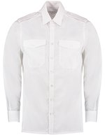 Kustom Kit Pilotenshirt mit Brusttaschen für Herren – White