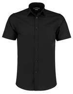 Kustom Kit Kurzarm Hemd Popeline Tailored Fit für Herren, Black 34/35 (13H), K141 – Bild 1