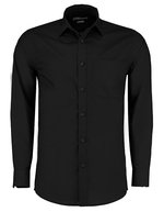 Kustom Kit Popeline Hemd mit Haifischkragen für Herren – Black
