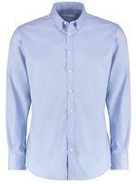 Kustom Kit Slim Fit Stretch Oxford Hemd Langarm, Light Blue 34/35 (13H), K182 – Bild 3