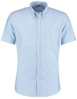 Kustom Kit Slim Fit Oxford-Hemd Kurzarm Baumwolle-Polyester – Light Blue