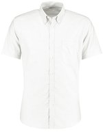 Kustom Kit Slim Fit Oxford-Hemd Kurzarm Baumwolle-Polyester – White