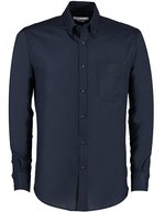 Kustom Kit Slim Fit Oxford Hemd Langarm für Herren – French Navy