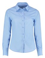 Kustom Kit Popeline Hemdbluse Langarm Schnitt für Damen – Light Blue