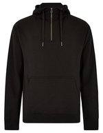 Regular Fit 1/4 Zip Hoodie Baumwolle – Black
