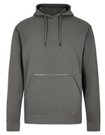 Felpa con cappuccio regular fit pique con tasca con zip – Grigio scuro