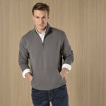 Regular Fit 1/4 Zip Pique Sweatshirt – Bild 1