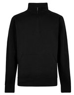 Sweat-shirt regular fit pique zip 1/4 – Black