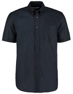 Kustom Kit Oxford Hemd kurzarm Baumwollmix für Herren, Black 37 (S/14H), K350 – French Navy