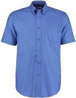 Kustom Kit Oxford Hemd kurzarm Baumwollmix für Herren, Black 37 (S/14H), K350 – Italian Blue