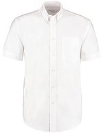 Kustom Kit Oxford Hemd kurzarm Baumwollmix für Herren, Black 37 (S/14H), K350 – White