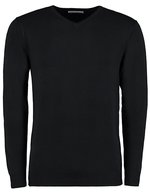 Regular Fit Arundel V-Neck Sweater – Black