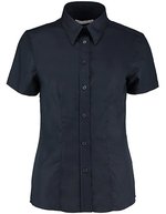 Kustom Kit Oxford Shirt Kurzarm Tailored Fit für Damen, Black 34 (XS/8), K360 – French Navy
