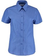 Kustom Kit Oxford Shirt Kurzarm Tailored Fit für Damen, Black 34 (XS/8), K360 – Italian Blue