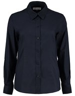 Kustom Kit Oxford Hemd Tailored Fit Langarm für Damen, Black 34 (XS/8), K361 – French Navy