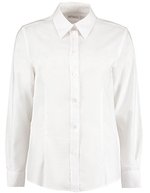 Kustom Kit Oxford Hemd Tailored Fit Langarm für Damen, Black 34 (XS/8), K361 – White
