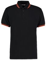 Kustom Kit Classic Fit Polo mit Tipped Collar, Black/Charcoal S, K409 – Black/Orange