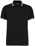 Kustom Kit Classic Fit Polo mit Tipped Collar, Black/Charcoal S, K409 – Black/White