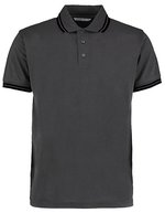 Kustom Kit Classic Fit Polo mit Tipped Collar, Black/Charcoal S, K409 – Charcoal/Black