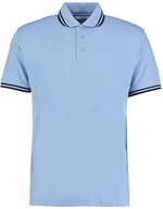 Kustom Kit Classic Fit Polo mit Tipped Collar, Black/Charcoal S, K409 – Light Blue/Navy