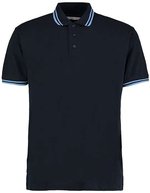 Kustom Kit Classic Fit Polo mit Tipped Collar, Black/Charcoal S, K409 – Navy/Light Blue