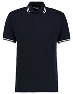 Kustom Kit Classic Fit Polo mit Tipped Collar, Black/Charcoal S, K409 – Navy/White