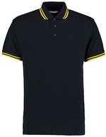 Kustom Kit Classic Fit Polo mit Tipped Collar, Black/Charcoal S, K409 – Navy/Yellow