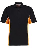 Kustom Kit Klassisches Track Polo mit Kontrastknopfleiste, Black/Gold XXS, K475 – Bild 2