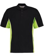 Kustom Kit Klassisches Track Polo mit Kontrastknopfleiste, Black/Gold XXS, K475 – Black/Lime/White