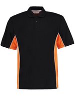 Kustom Kit Klassisches Track Polo mit Kontrastknopfleiste, Black/Gold XXS, K475 – Black/Orange/White