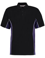 Kustom Kit Klassisches Track Polo mit Kontrastknopfleiste, Black/Gold XXS, K475 – Black/Purple/White