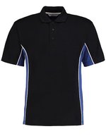 Kustom Kit Klassisches Track Polo mit Kontrastknopfleiste, Black/Gold XXS, K475 – Black/Royal/White