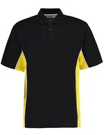 Kustom Kit Klassisches Track Polo mit Kontrastknopfleiste, Black/Gold XXS, K475 – Black/Yellow/White