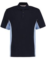 Kustom Kit Klassisches Track Polo mit Kontrastknopfleiste, Black/Gold XXS, K475 – Navy/Light Blue/White