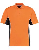 Kustom Kit Klassisches Track Polo mit Kontrastknopfleiste, Black/Gold XXS, K475 – Orange/Graphite (Solid)/White