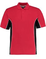 Kustom Kit Klassisches Track Polo mit Kontrastknopfleiste, Black/Gold XXS, K475 – Red/Black/White