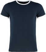 Kustom Kit Fashion Fit Ringer T-Shirt Kontrastkragen, Black/White S, K508 – Bild 3