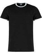 Kustom Kit Fashion Fit Ringer T-Shirt Kontrastkragen, Black/White S, K508 – Bild 2