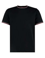 Kustom Kit Fashion Fit T-Shirt mit Kontrastkragen, Black/White XS, K519 – Black/White/Red