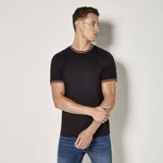 Kustom Kit T-Shirt Fashion Fit con Colletto a Contrasto, Black/White XS, K519 – Navy/White/Light Blue