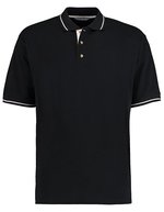 Kustom Kit Klassisches Polo mit Aufschlag, Black/Bright Red XS, K606 – Nero/Bianco