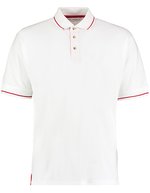 Kustom Kit Klassisches Polo mit Aufschlag, Black/Bright Red XS, K606 – Bianco/Rosso brillante