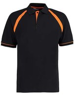 Kustom Kit Klassisches Oak Hill Polo aus Baumwolle, Black/Bright Red S, K615 – Black/Orange