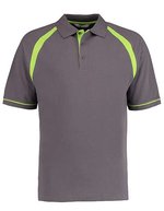 Kustom Kit Klassisches Oak Hill Polo aus Baumwolle, Black/Bright Red S, K615 – Charcoal/Lime