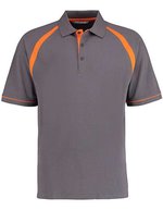 Kustom Kit Klassisches Oak Hill Polo aus Baumwolle, Black/Bright Red S, K615 – Charcoal/Orange