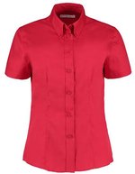 Kustom Kit Maßgeschneidertes Oxford Hemd kurzarm, Black 32 (XXS/6), K701 – Red