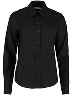 Kustom Kit Oxford-Hemd Tailored Fit Langarm für Damen, Black 32 (XXS/6), K702 – Bild 2